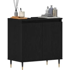 vidaXL Mueble de lavabo para baño 58 x 33 x 60 cm Roble negro Discount