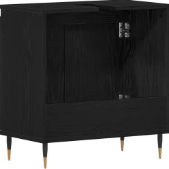 vidaXL Mueble de lavabo para baño 58 x 33 x 60 cm Roble negro Discount