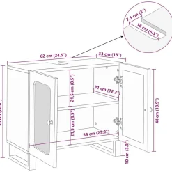 vidaXL Mueble de lavabo para baño con estante Marrón 62 x 33 x 58 cm Outlet