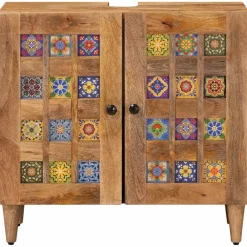vidaXL Conjuntos De Muebles-Mueble de lavabo para baño con puerta 62 x 33 x 58 cm