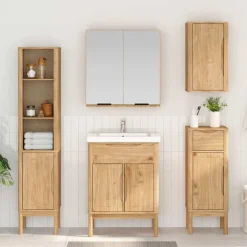 vidaXL Mueble de lavabo para baño FLORO Marrón cera 60 x 40 x 80 cm Marr&oacute;n cera Clearance