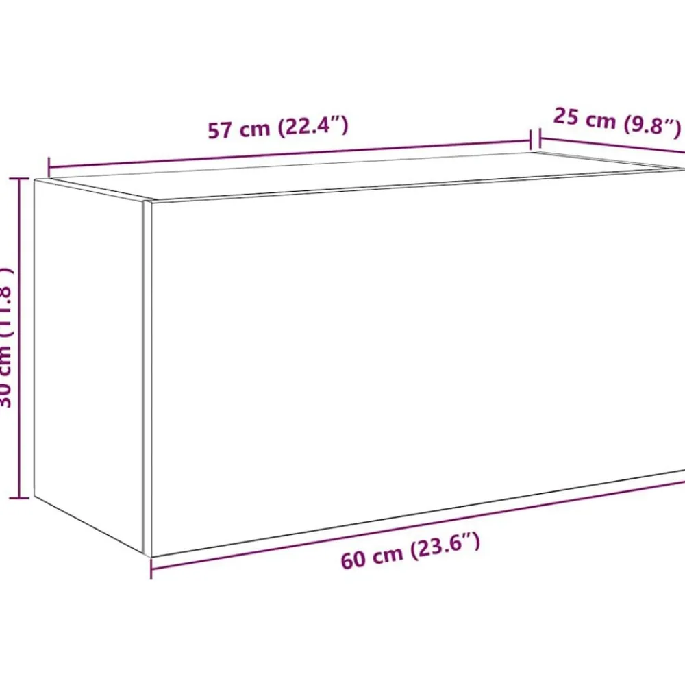 vidaXL Mueble de pared baño madera ingeniería 60x25x30cm Roble artisan Online