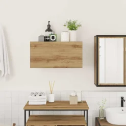 vidaXL Mueble de pared baño madera ingeniería 60x25x30cm Roble artisan Online
