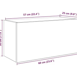 vidaXL Mueble de pared baño madera ingeniería 60x25x30 cm Roble Sonoma Best