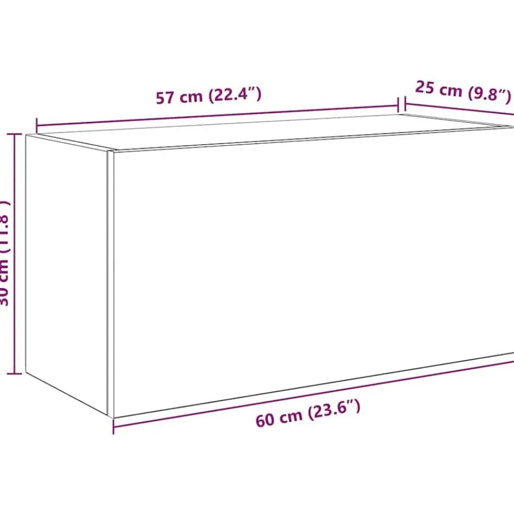 vidaXL Mueble de pared baño madera ingeniería 60x25x30 cm Roble Sonoma Best