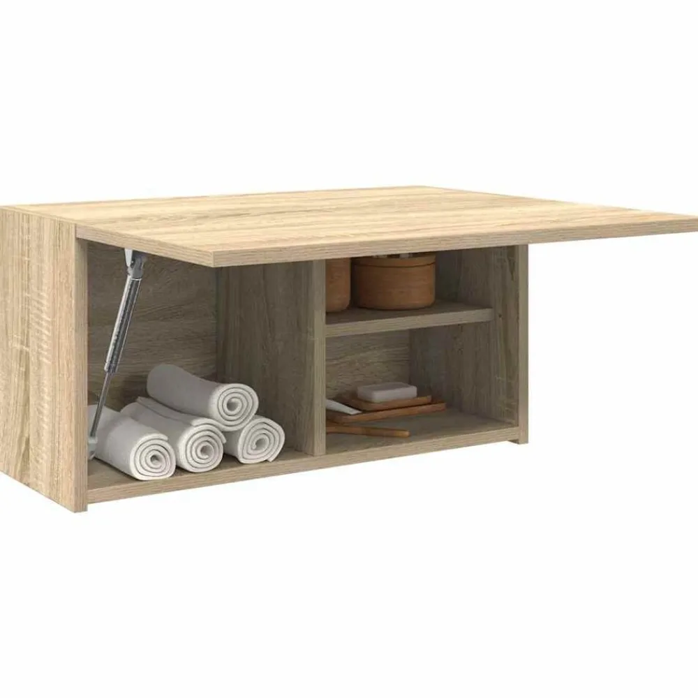 vidaXL Mueble de pared baño madera ingeniería 60x25x30 cm Roble Sonoma Best