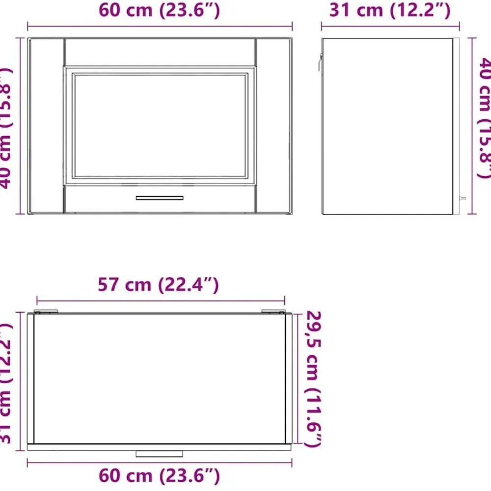 vidaXL Mueble de pared cocina madera contrachapada Porto roble sonoma Madera reciclada Discount