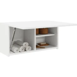 vidaXL Mueble de pared de baño madera ingeniería 60x25x30 cm Blanco New
