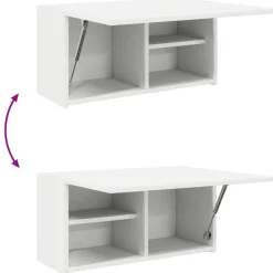 vidaXL Mueble de pared de baño madera ingeniería 60x25x30 cm Blanco New