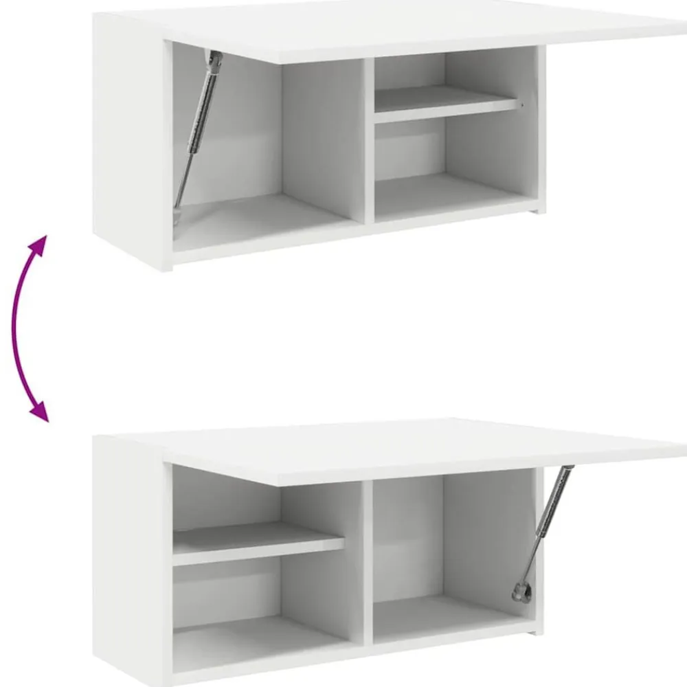 vidaXL Mueble de pared de baño madera ingeniería 60x25x30 cm Blanco New