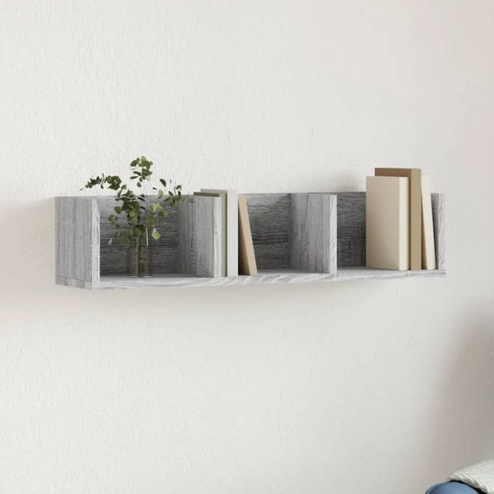 vidaXL Mueble de pared madera ingeniería 75x18x16,5 cm Gris sonoma New