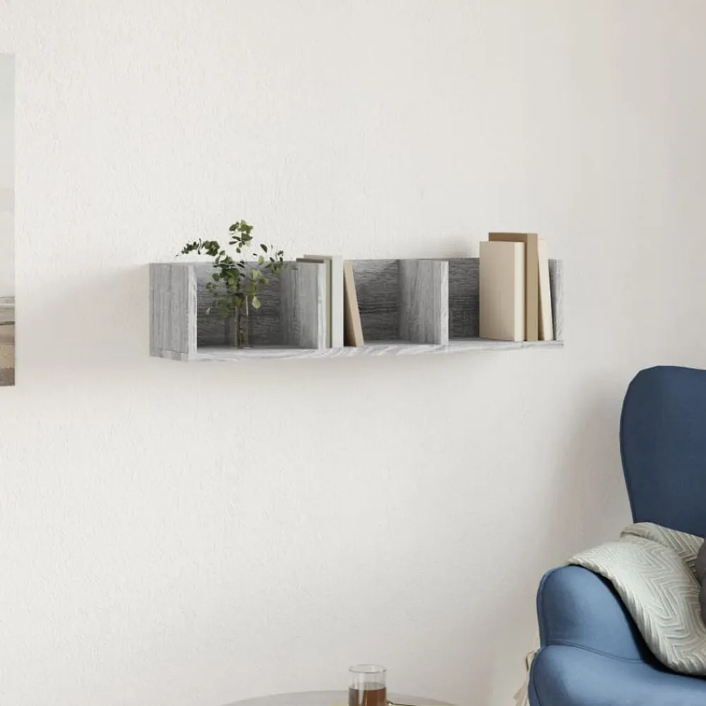 vidaXL Mueble de pared madera ingeniería 75x18x16,5 cm Gris sonoma New