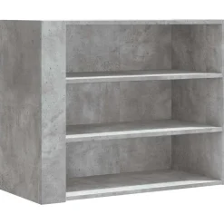 vidaXL Estanterías-Mueble de pared madera ingeniería gris hormigón 75x35x60 cm