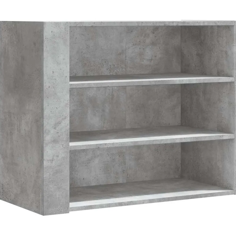 vidaXL Estanterías-Mueble de pared madera ingeniería gris hormigón 75x35x60 cm
