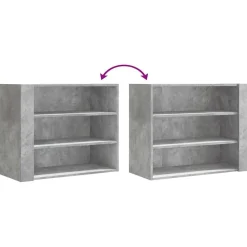 vidaXL Estanterías-Mueble de pared madera ingeniería gris hormigón 75x35x60 cm