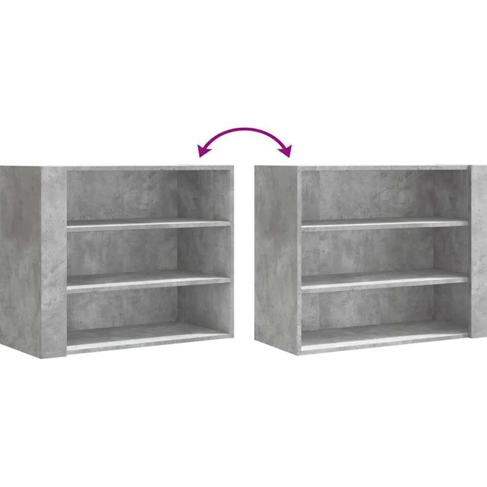 vidaXL Estanterías-Mueble de pared madera ingeniería gris hormigón 75x35x60 cm