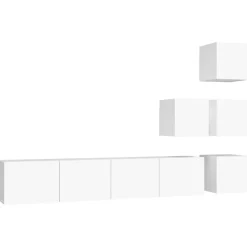 vidaXL Muebles Tv-Mueble de pared para TV madera contrachapada