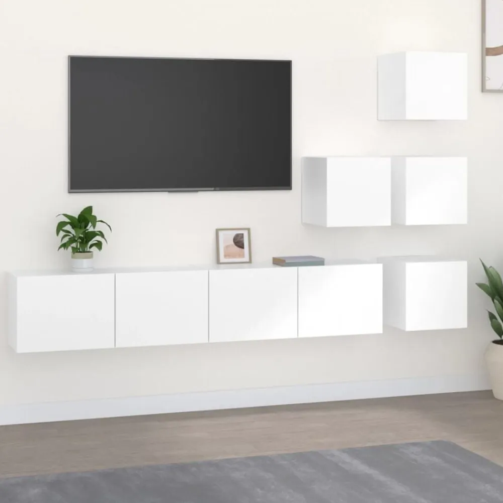vidaXL Muebles Tv-Mueble de pared para TV madera contrachapada