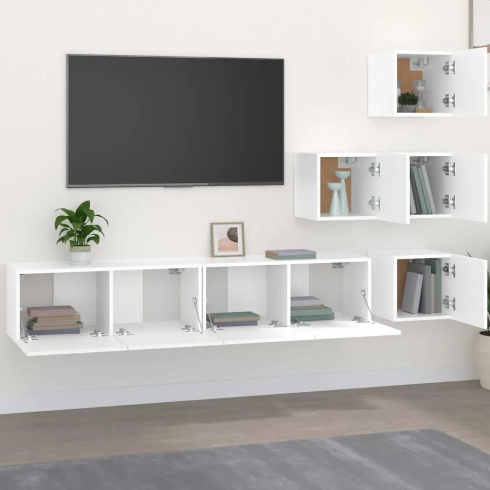 vidaXL Muebles Tv-Mueble de pared para TV madera contrachapada
