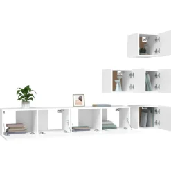 vidaXL Muebles Tv-Mueble de pared para TV madera contrachapada