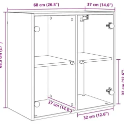 vidaXL Armarios Y Almacenamiento-Mueble de pared 68 x 37 x 68,5 cm