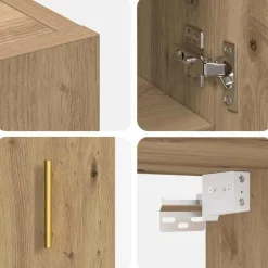 vidaXL Mueble de pared 60 x 31 x 70 cm Roble artisan
