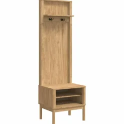 vidaXL Mueble de recibidor FLORO Marrón cera 50 x 40 x 158 cm Marrón cera Outlet