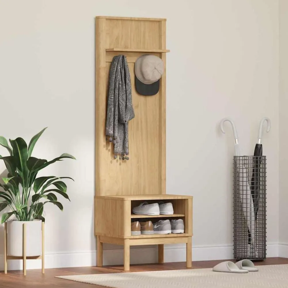 vidaXL Mueble de recibidor FLORO Marrón cera 50 x 40 x 158 cm Marrón cera Outlet