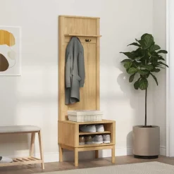 vidaXL Mueble de recibidor FLORO Marrón cera 50 x 40 x 158 cm Marrón cera Outlet
