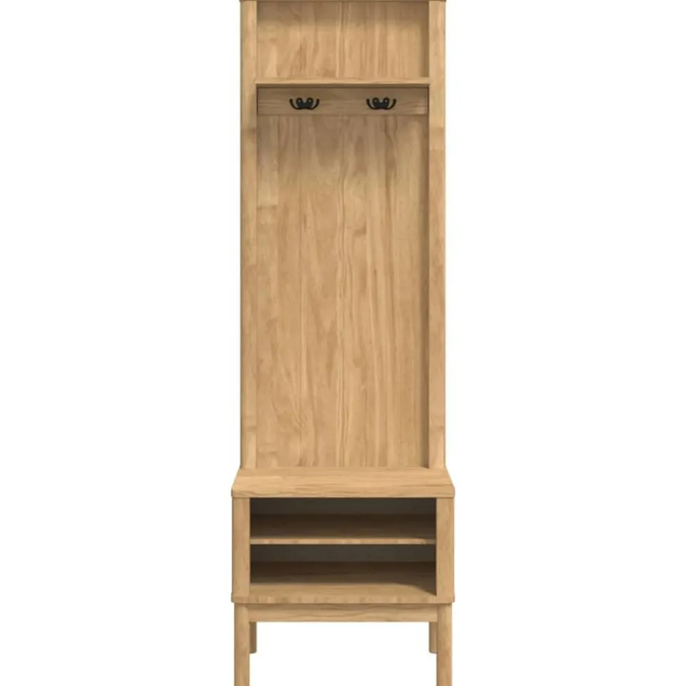 vidaXL Mueble de recibidor FLORO Marrón cera 50 x 40 x 158 cm Marrón cera Outlet