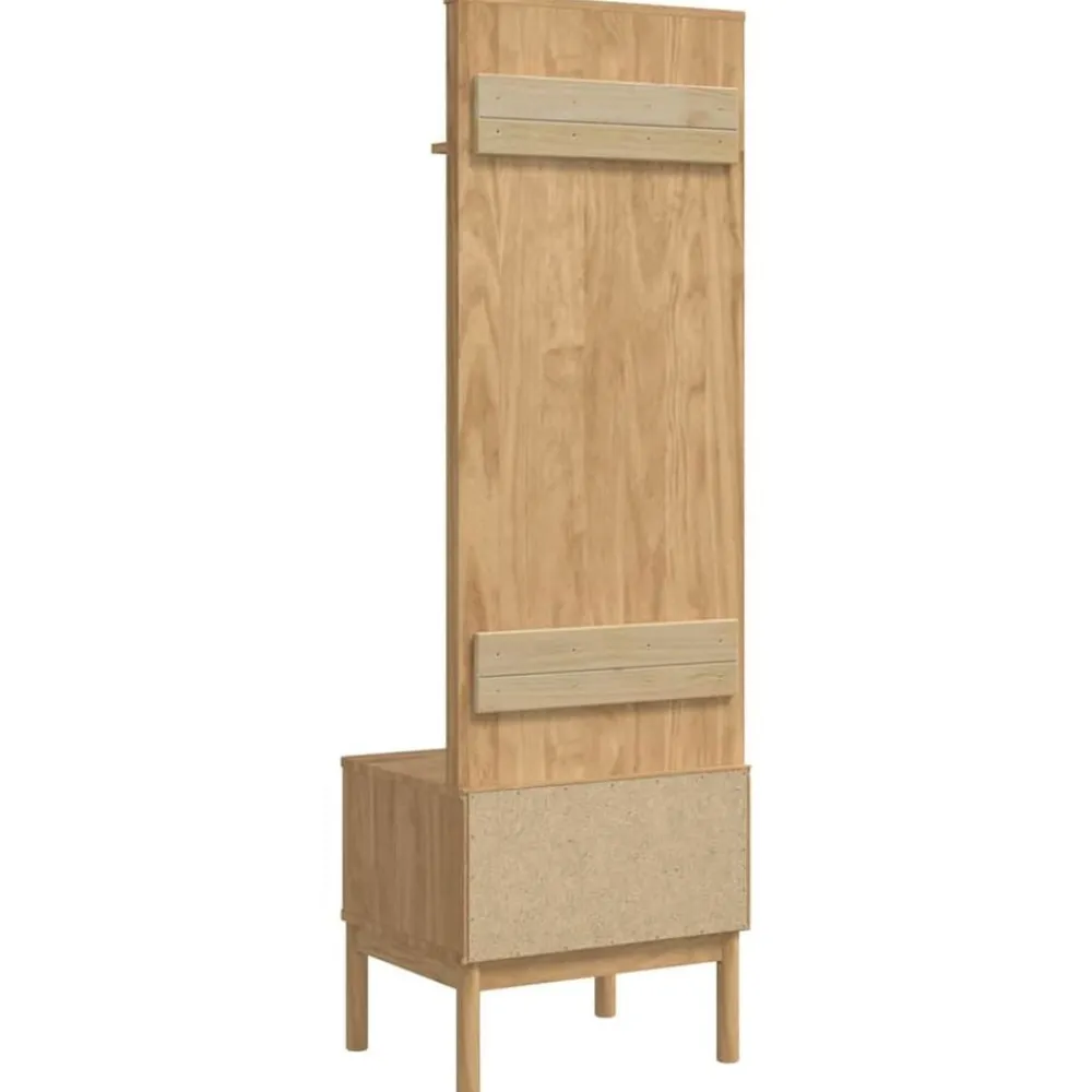 vidaXL Mueble de recibidor FLORO Marrón cera 50 x 40 x 158 cm Marrón cera Outlet