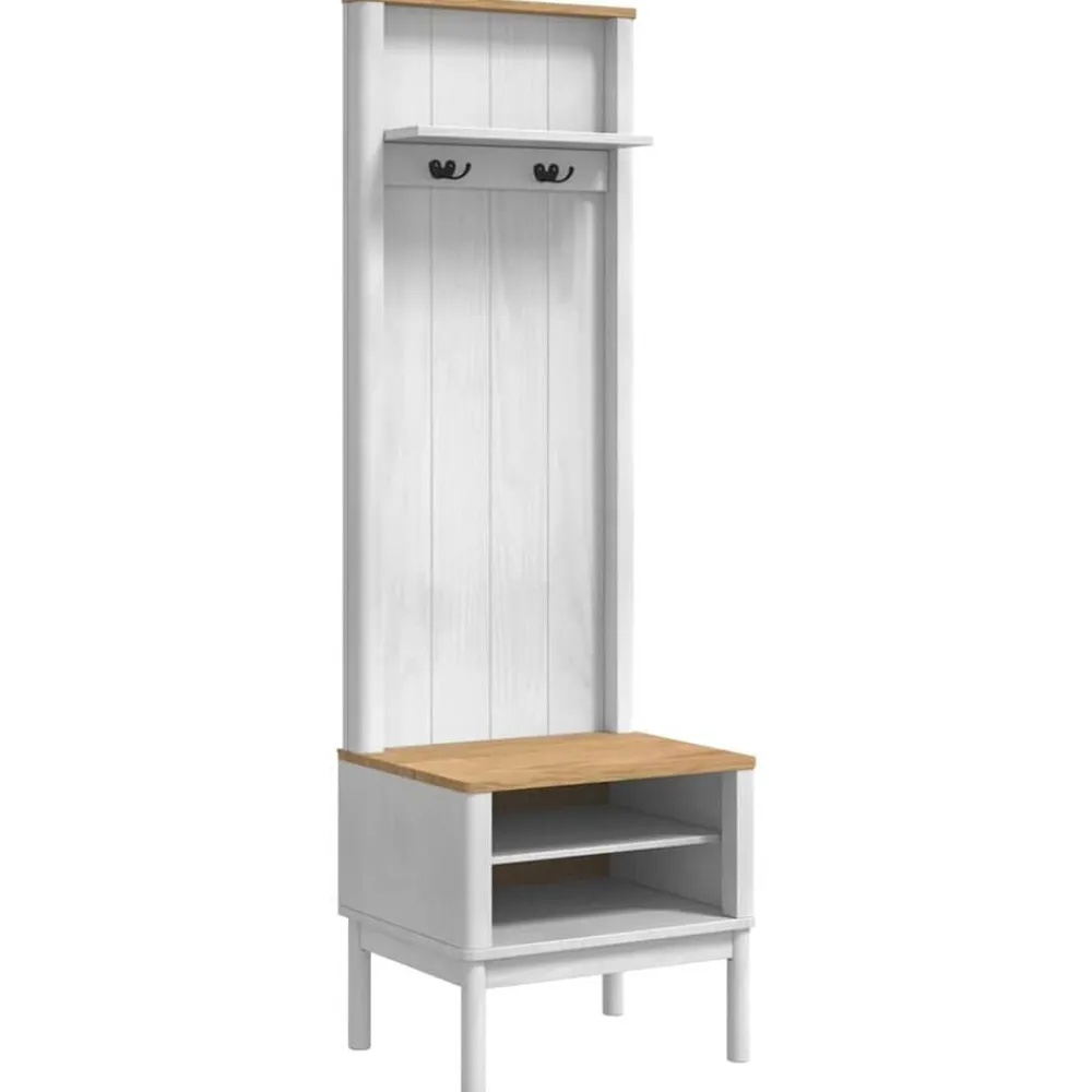 vidaXL Mueble de recibidor con estante FLORO 50 x 40 x 158 cm White Hot