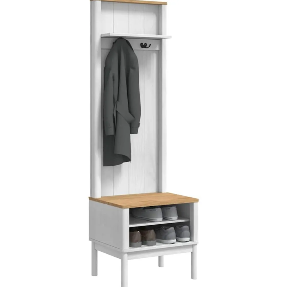 vidaXL Mueble de recibidor con estante FLORO 50 x 40 x 158 cm White Hot