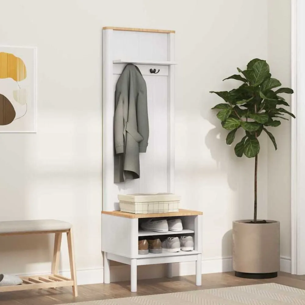 vidaXL Mueble de recibidor con estante FLORO 50 x 40 x 158 cm White Hot