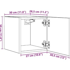 vidaXL Mueble de salón de pared gris hormigón 30,5x30x30 cm Gris hormigón Discount