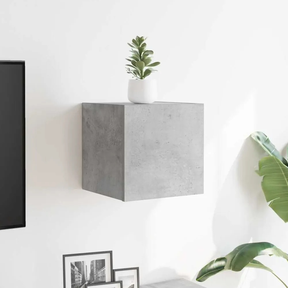 vidaXL Mueble de salón de pared gris hormigón 30,5x30x30 cm Gris hormigón Discount