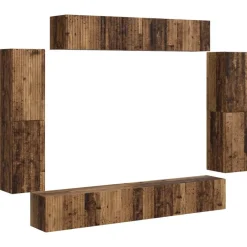 vidaXL Mueble de TV 8 pcs Madera vieja Madera envejecida New