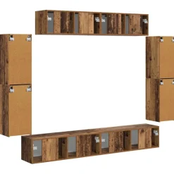 vidaXL Mueble de TV 8 pcs Madera vieja Madera envejecida New