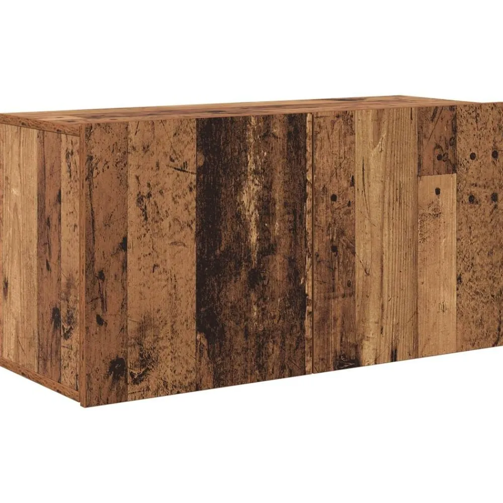 vidaXL Mueble de TV 4 pcs Madera de ingeniería Madera envejecida Clearance