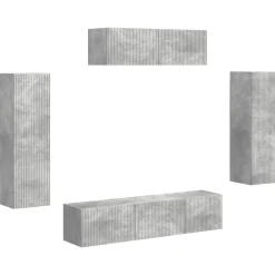 vidaXL Mueble de TV 5 pcs Gris Concreto Gris hormigón Online