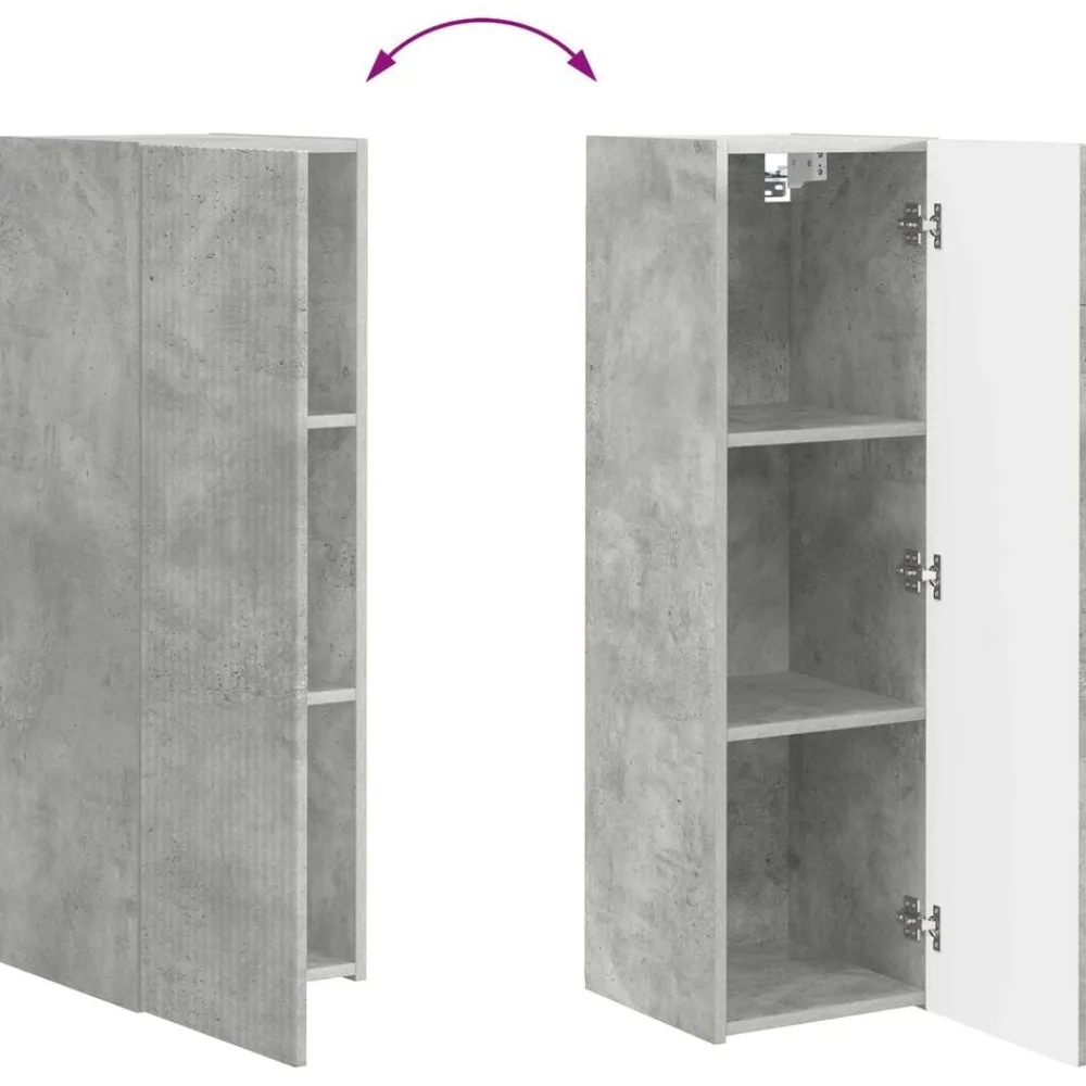 vidaXL Mueble de TV 5 pcs Gris Concreto Gris hormigón Online
