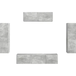 vidaXL Mueble de TV 5 pcs Gris Concreto Gris hormigón Online