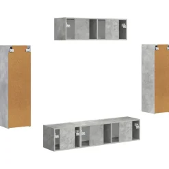 vidaXL Mueble de TV 5 pcs Gris Concreto Gris hormigón Online