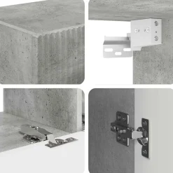 vidaXL Mueble de TV 5 pcs Gris Concreto Gris hormigón Online