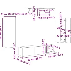 vidaXL Muebles Tv-Mueble de TV 5 pcs