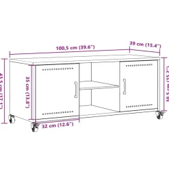 vidaXL Muebles Tv-Mueble de TV acero 100,5x39x43,5 cm