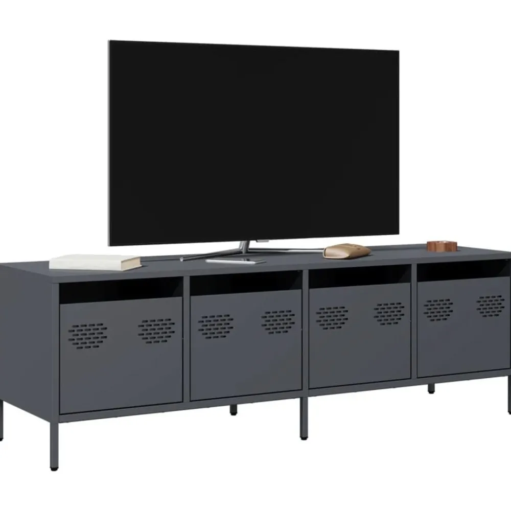 vidaXL Mueble de TV acero laminado en frío 135x39x43,5 cm Antracita New