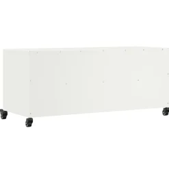 vidaXL Mueble de TV acero 100,5x39x43,5 cm Blanco Discount