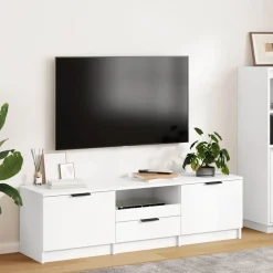 vidaXL Mueble de TV 140x35x40 cm madera de ingeniería Blanco