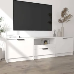 vidaXL Mueble de TV 140x35x40 cm madera de ingeniería Blanco